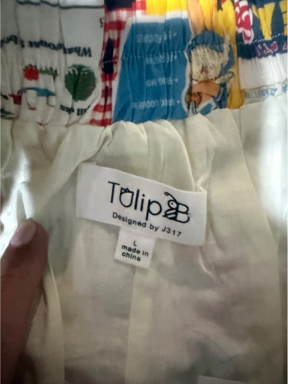 Tulip B Vintage Style Printed Skirt with Elastic Waist - Picture 3 of 4
